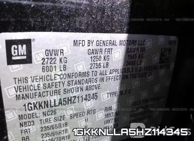 1GKKNLLA5HZ114345 фото 10