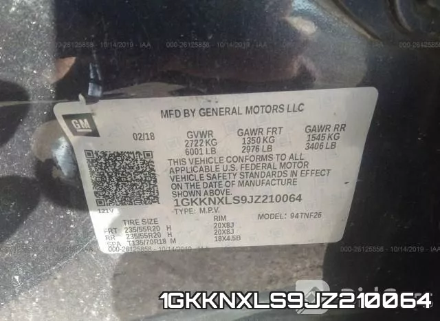 1GKKNXLS9JZ210064 фото 10