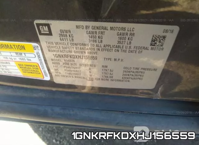 1GNKRFKDXHJ156559 фото 10