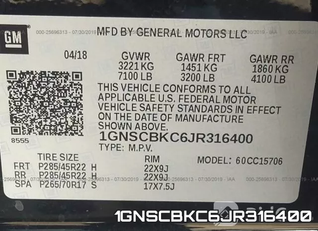 1GNSCBKC6JR316400 фото 10
