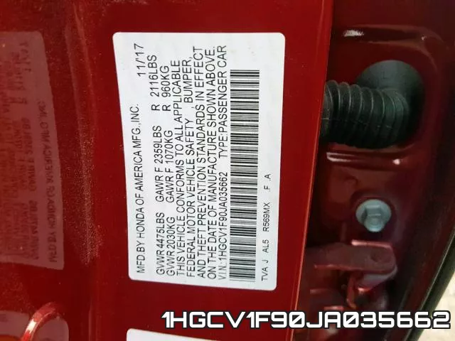 1HGCV1F90JA035662 фото 2
