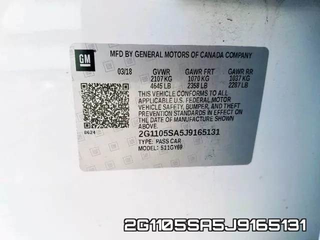 2G1105SA5J9165131 фото 2
