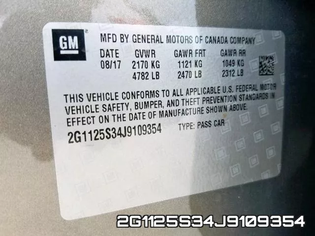 2G1125S34J9109354 фото 2
