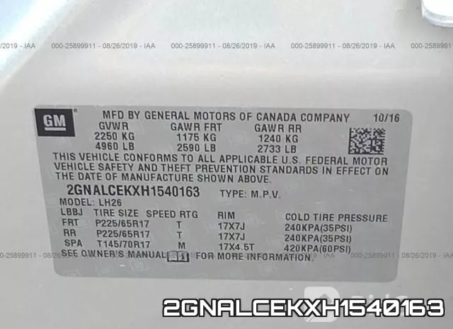 2GNALCEKXH1540163 фото 10