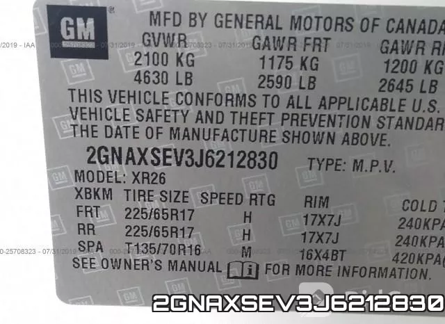 2GNAXSEV3J6212830 фото 10