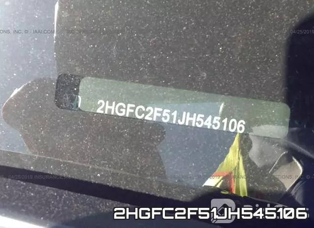 2HGFC2F51JH545106 фото 10