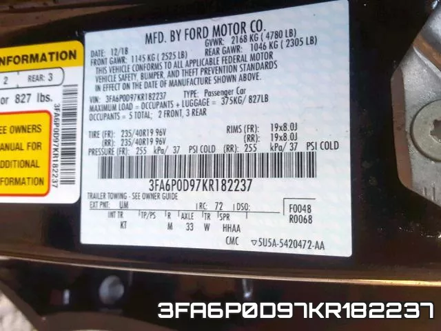 3FA6P0D97KR182237 фото 2