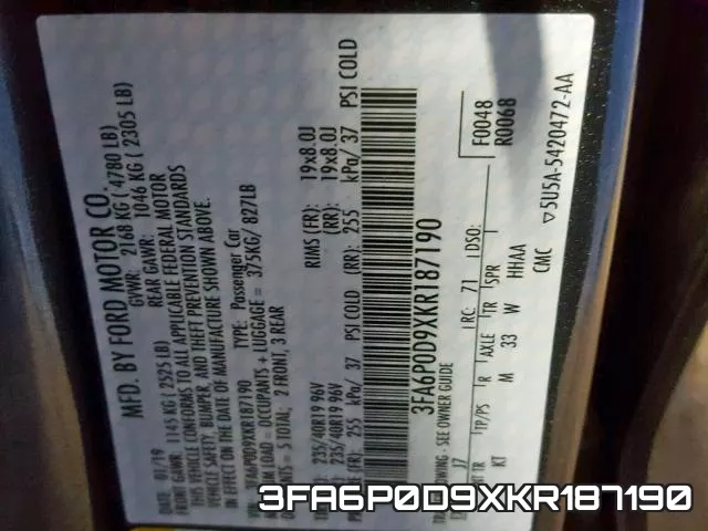 3FA6P0D9XKR187190 фото 2