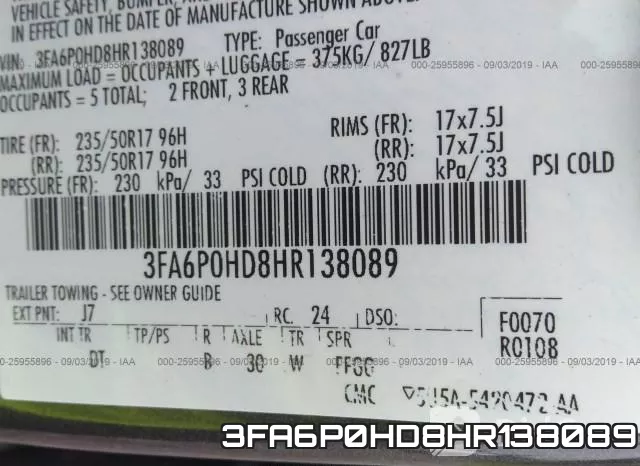 3FA6P0HD8HR138089 фото 10