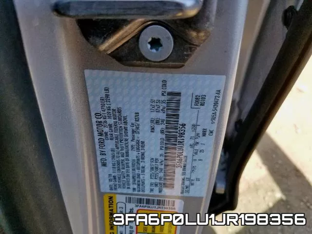 3FA6P0LU1JR198356 фото 2