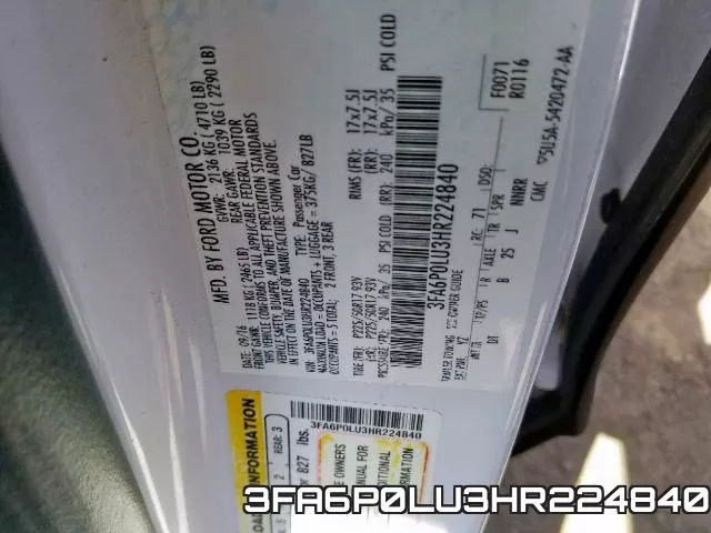 3FA6P0LU3HR224840 фото 2