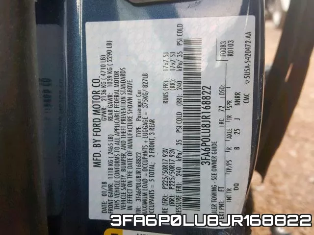 3FA6P0LU8JR168822 фото 2