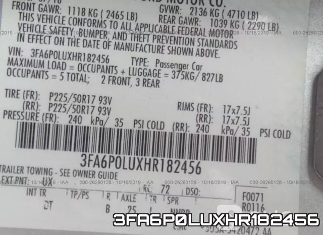 3FA6P0LUXHR182456 фото 10