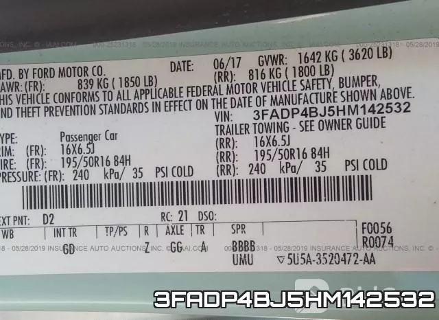 3FADP4BJ5HM142532 фото 10