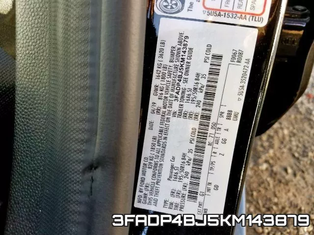 3FADP4BJ5KM143879 фото 2