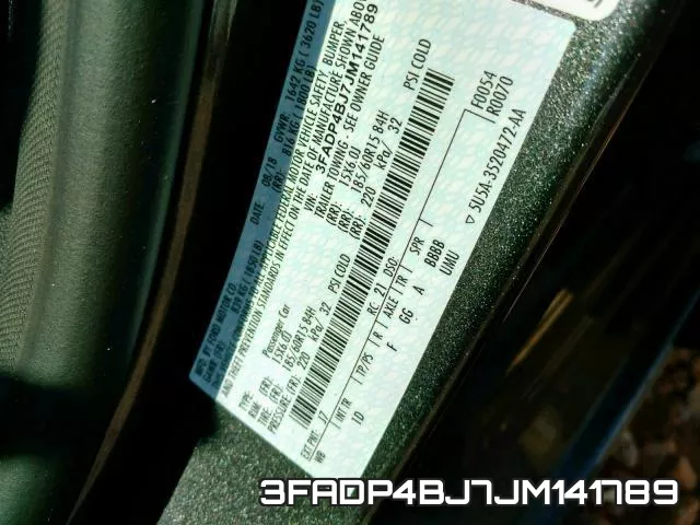 3FADP4BJ7JM141789 фото 2