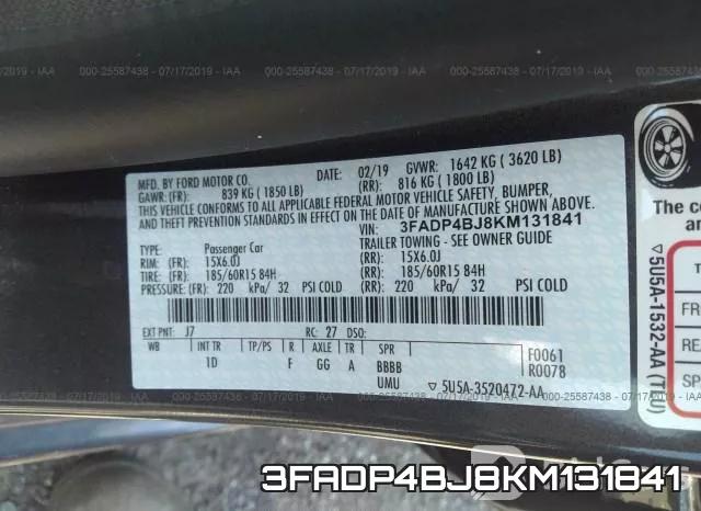 3FADP4BJ8KM131841 фото 10