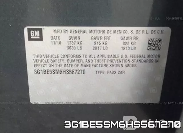 3G1BE5SM6HS567270 фото 10