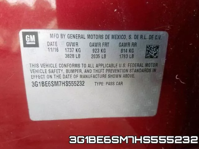 3G1BE6SM7HS555232 фото 2