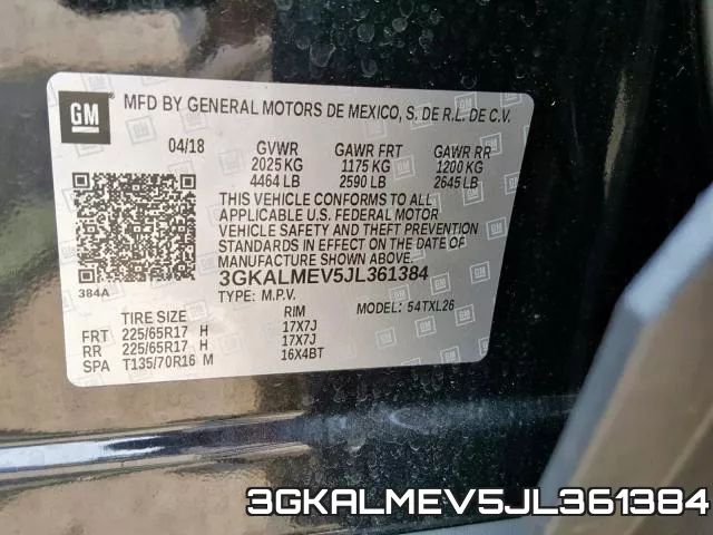 3GKALMEV5JL361384 фото 2