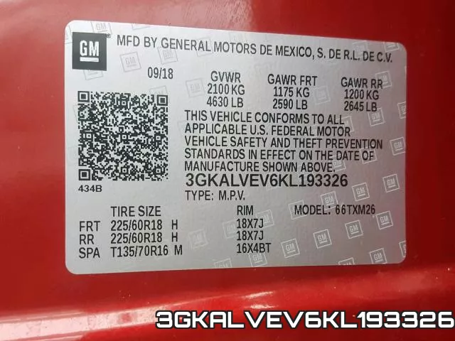 3GKALVEV6KL193326 фото 2