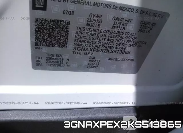 3GNAXPEX2KS513865 фото 10