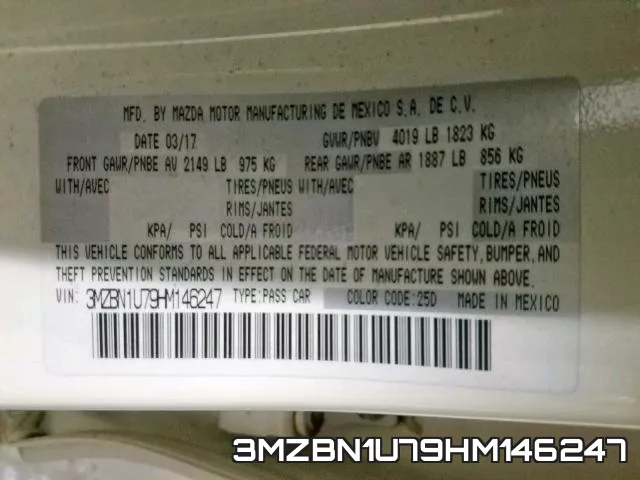 3MZBN1U79HM146247 фото 2