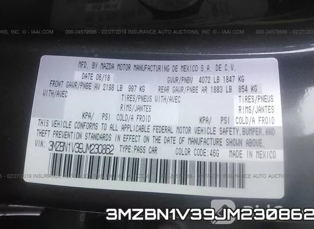 3MZBN1V39JM230862 фото 10