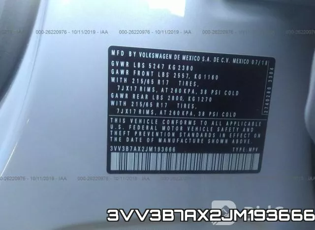 3VV3B7AX2JM193666 фото 10
