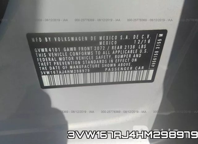 3VW167AJ4HM298979 фото 10