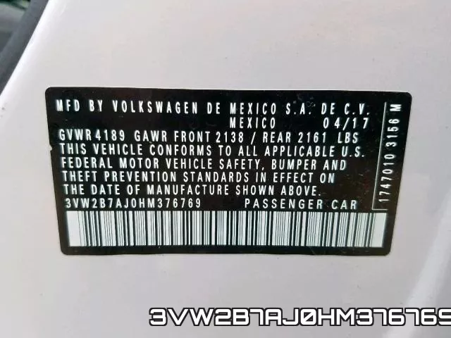 3VW2B7AJ0HM376769 фото 2