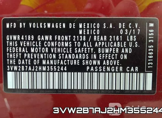 3VW2B7AJ2HM355244 фото 10