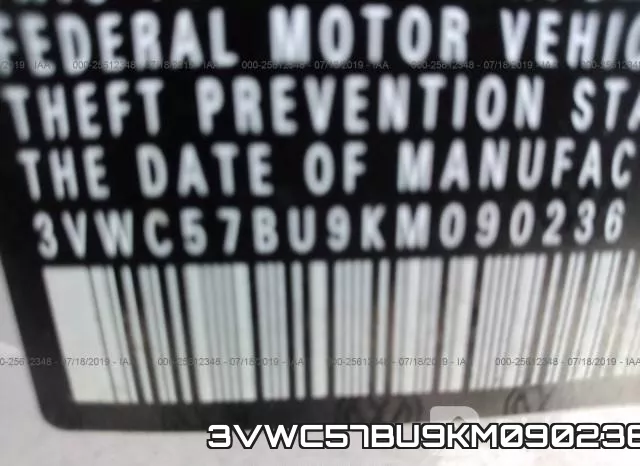 3VWC57BU9KM090236 фото 10