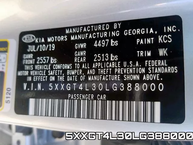 5XXGT4L30LG388000 фото 2