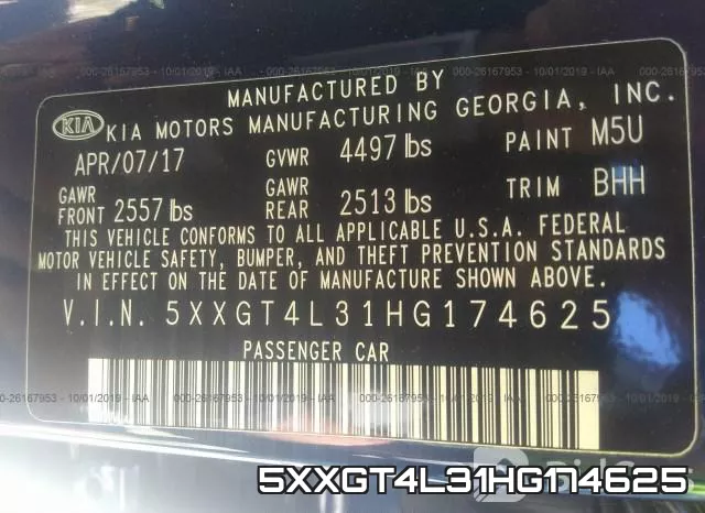 5XXGT4L31HG174625 фото 10