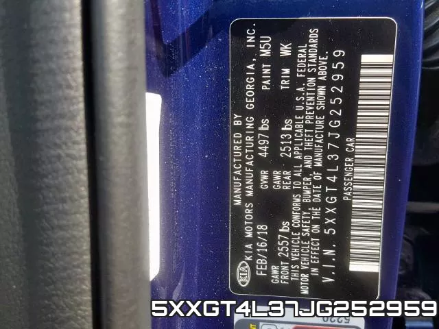 5XXGT4L37JG252959 фото 2