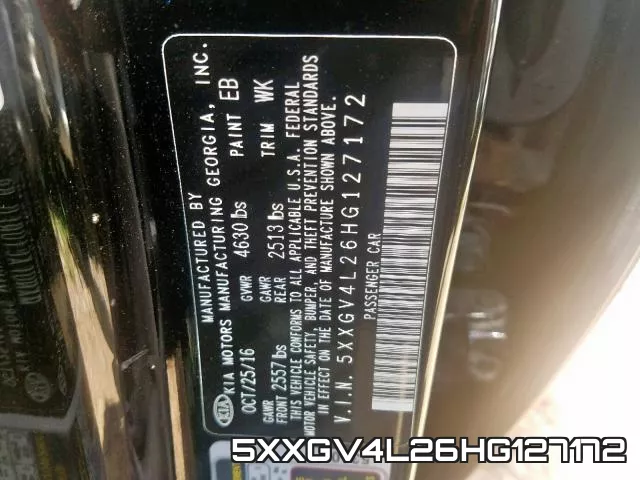 5XXGV4L26HG127172 фото 2