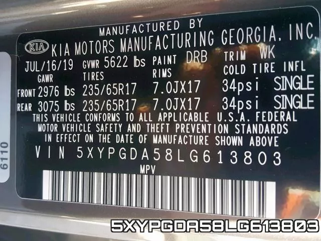 5XYPGDA58LG613803 фото 2