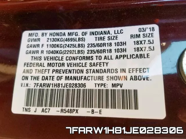 7FARW1H81JE028306 фото 2