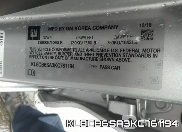 KL8CB6SA3KC761194 фото 10