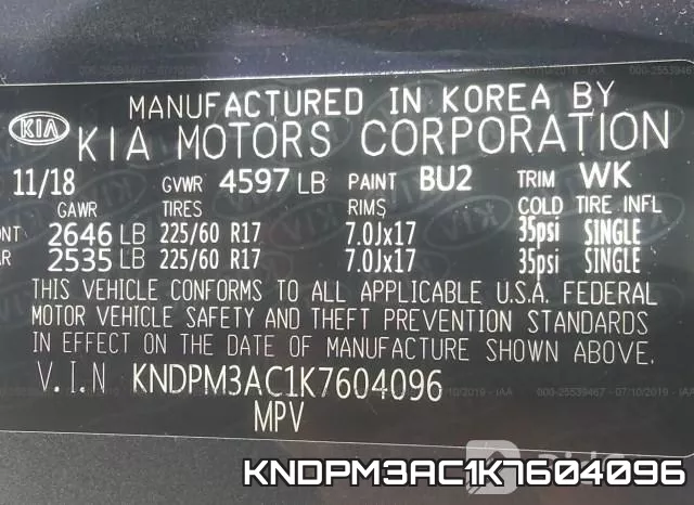 KNDPM3AC1K7604096 фото 10