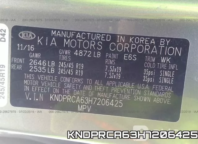 KNDPRCA63H7206425 фото 10