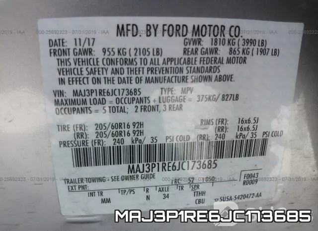 MAJ3P1RE6JC173685 фото 10