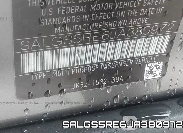 SALGS5RE6JA380972 фото 10