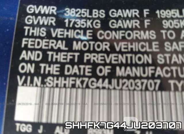 SHHFK7G44JU203707 фото 10