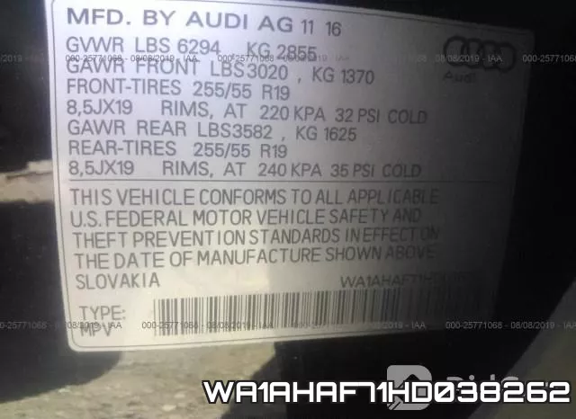 WA1AHAF71HD038262 фото 10