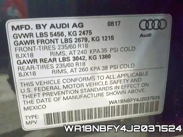 WA1BNBFY4J2037524 фото 2