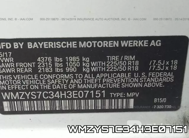 WMZYS7C34H3E07151 фото 10