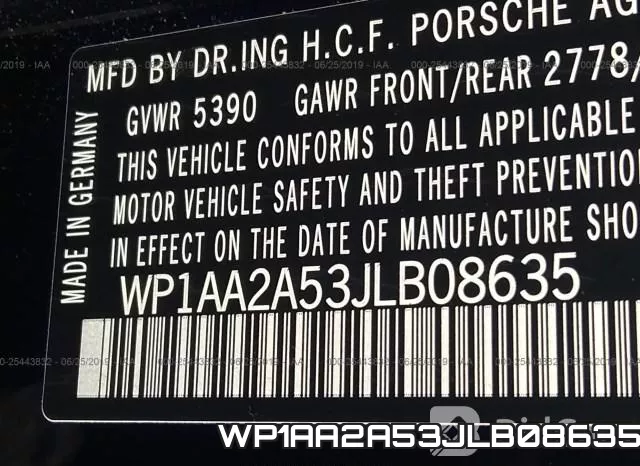 WP1AA2A53JLB08635 фото 10