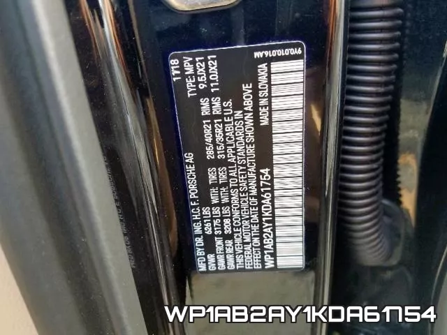 WP1AB2AY1KDA61754 фото 2